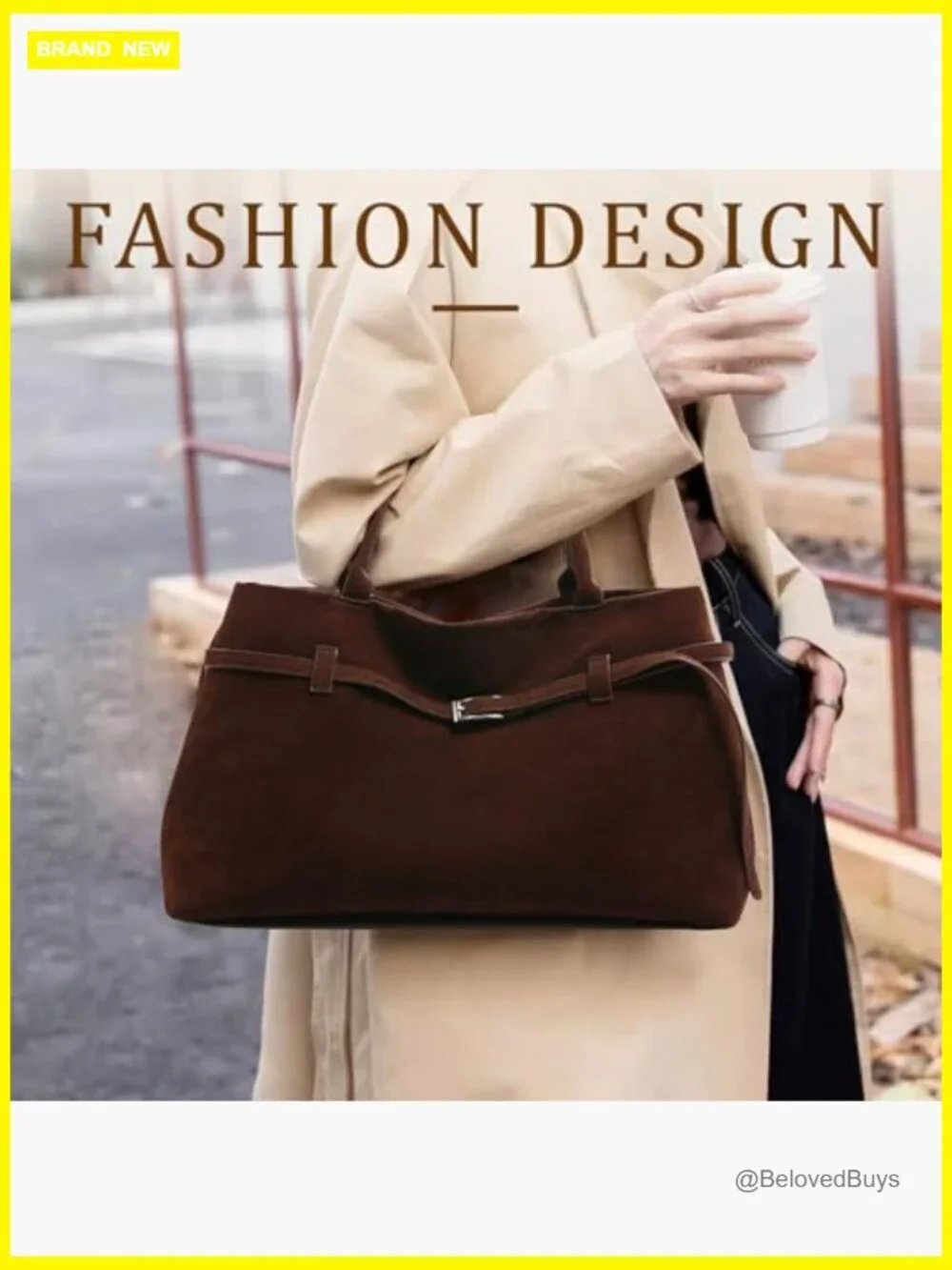 Faux Suede Hobo Bag Large Slouchy Tote Shoulder Satchel Purse